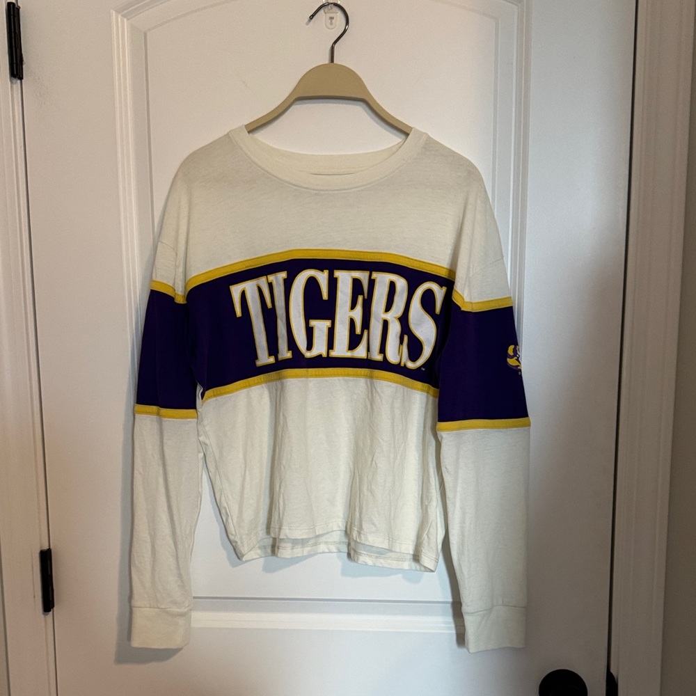 White and Purple 'Tigers' LSU Long Sleeve Shirt
